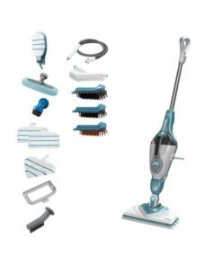 BLACK+DECKER 2-In-1 Steam Mop Delta Head And SteaMitt With 15 Accessories 1600 W BHSM1610DSM-GB White/Aqua