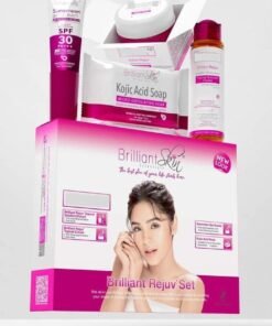 Brilliant Skin Brilliant Rejuv Set 4 in 1 Skin Whitening and Brightening Set for Face and Body Includes Sunscreen Soap Toner and Cream For All Skin Types