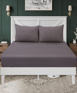 Siesta Zen™ 3 Pcs Set Premium T250 Cotton Rich Fitted Sheet Set Full Elastic 30cm Deep Pocket Fits for All, Ultra Soft, Breathable, Wrinkle Resistant (1 Fitted+2 Pillowcases)