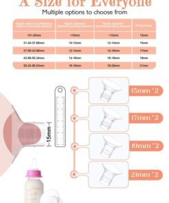 URbazaar 8 Pcs Breast Milk Pump Inserts 15/17/19/21mm, Compatible with Momcozy S12 Pro/S9 Pro/S12/S9 Wearable Breastpump Cup,Reduce 24mm Tunnel Down to Other Size (8pcs, 15/17/19/21mm)