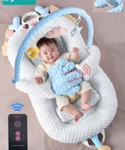 Bybeo Baby Nursing Pillow With Automatic Tapping Arm, Newborn Nursing Sleeping Pillow, Infant Lounger with Wedge Pillows, Multifunctional Baby Sleeping Nest, Anti-Vomit Milk Pillows with Automatic Soothing Palms and Learning Sensory Toys