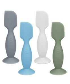 Oasisgalore Diaper Cream Applicator Set - Baby Bum Brush Mini, 4 Piece - Newborn Baby Essentials (Sage/Ether/White/Blue)