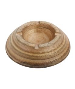OLYNO CigarCrest Elegant Acacia Wood Ashtray | Sustainable Smoking Accessory | Eco-Friendly Durable Design | For Indoor Outdoor Use