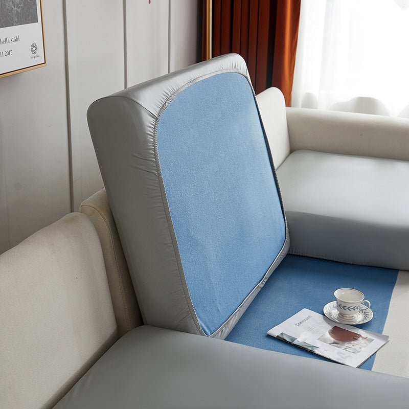 Solid Color Sofa Cushion Cover Three-Proof Leather Sofa Seat Cover Single-Double Dirt-Resistant Oil-Proof Lazy Sofa Hat