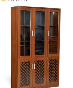 SULSHA Modern 6 Door Wooden File CABINET & Book Shelf Glass Door
