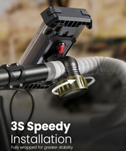 Alternative view of New Upgraded Bike Phone Holder Handlebar - 1S Quick Install, Motorcycle Phone Mount, Bicycle Phone Holder fit Large Phone Case for iPhone Samsung, Dirt Scooter Mini Bike Accessories