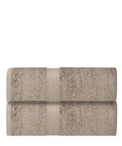REZLAN UAE REZLAN Luxury 2-Piece Bath Sheet Set - 600 GSM Premium Cotton (100×155 cm/40×61 in) - Beach & Bath Towels - P.BROWN