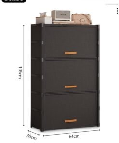 DUNISO 7 Tier Shoe Rack for Entryway, Portable Shoes Organizer with Door, Shoe Storage Cabinet, Space-Saving Shoe Organizer for Closet Hallway Bedroom Entryway, Dorm, Bedroom - Image 3