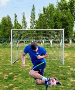 LIMOS Steel Metallic Football Goal Heavy Duty 76mm with Durable Net Perfect for Backyards and Professional Fields