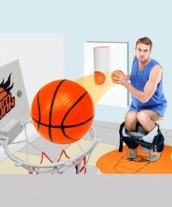 CATANES Mini Basketball Toilet Game Bathroom Slam Dunk Toy Fun Home Kids and Pet Play - Orange