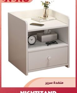 Alternative view of UNUNS Beside Table Nightstand,Sturdy Wood Nightstand With Storage Drawer And Shelf,Modern End Table Bedside Table For Bedroom,Dorm,Small Spaces,White