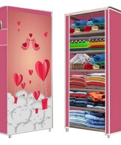 Exposure 6-Layer Collapsible Wardrobe Storage Rack | Multipurpose Cloths Organizer with Metal Frame | Lightweight Foldable Fabric Closet Cupboard for Bedroom, Living Room, or Hostel (Multicolor)