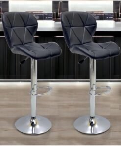 MAPLE HOME DECORATION Maple Home High Bar Chair Counter Stool Leather 360° Roating Armless Backrest Stainless Steel Legs Footrest Restaurant Pub Living Furniture