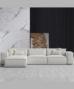 SULSHA L Shape Luxury Sofa Set |Corner Sofa |Modern Design Furniture Sectional Couch Living Room Sofas (White)