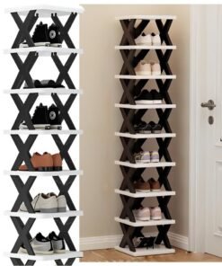 ARNOTEC 9-Tier Vertical Shoe Rack, Space-Saving Foldable Shoe Organizer, Compact Shoe Storage Tower for Entryway, Closet & Bedroom, Lightweight & Stable Design (129.5 × 26 × 24 cm)