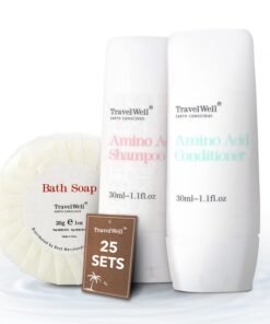 Travelwell Travel Well Hotel Amenities 30ml Shampoo And Conditioner Set 25 Bottles with Mini Soap Bars 25 Bars 28g  Travel Size Toiletry Kit