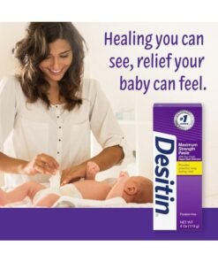 Desitin Maximum Strength Baby Diaper Rash Cream with 40% Zinc Oxide for Treatment, Relief & Prevention, Hypoallergenic, Phthalate- & Paraben-Free Paste, 4 oz