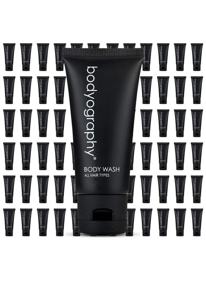 world amenities Bodyography Bulk Body Wash | 50 Count 1.4Oz | Lavender Peppermint Mini Travel Size Toiletries (100% Recyclable Tube With Flip Top Cap) Hotel Amenities.