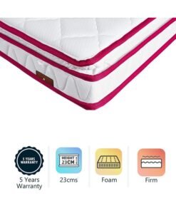 DANUBE HOME Cozy Pillow Top Foam King Mattress Firm Feel Ortho Medical White/Red 200x180x23cm
