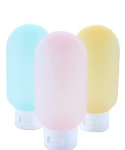 KASTWAVE Travel Bottle Set, Travel Shampoo and Conditioner Bottles Leak Proof Travel Size container for Toiletries, Plastic Squeezable Travel Accessories 2oz for Shampoo Conditioner Lotion Body Wash 3PCS