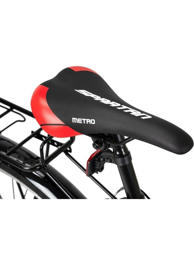 Spartan Metro Commuter Bike – 24" Wheel, Single Speed, Black/Red Color - Image 3