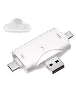 Captaintech High,Speed 3,in,1 SD Card Reader for iPhone iPad Android USB,C Mac PC, Portable Micro SD Adapter Compatible with TF and SD Cards