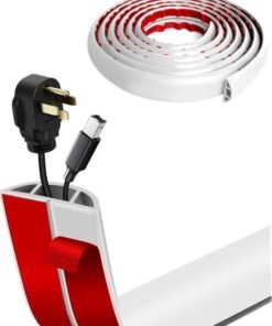 Floor Cord Cover Cable Cavity, 2m Self Adhesive Cord Hider Floor Low Profile Floor Cable Management Wire Cover Floor Electric Cord Covers for Home Office Garage Offices Gym