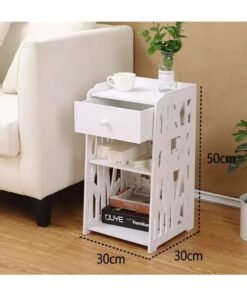 TPGP Small Side Table White Bookshelf Bedside Nightstand Table End Table Shelf for Small Spaces 3 Tier Kids Open Shelf Book