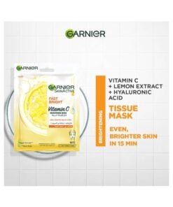 Garnier Fast Bright Tissue Mask with Vitamin C & Milky Essence Clear 28grams