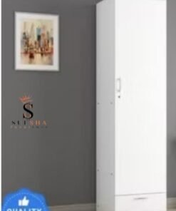SULSHA 1 Door Wooden Wardrobe Cabinet Cupboard With Drawer Lock Keys White