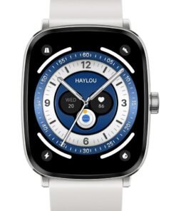 Haylou Smart Watch for Men Women,2.01" AMOLED Display Smartwatch with Bluetooth Call(Answer/Make),Two Straps,Fitness Tracker with 150 Sport Modes,IP68,Compatible with iOS and Android RS5 White