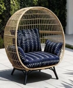 King Wicker Oversized Egg Basket Chair for Living Room , Balcony , Patio , Garden