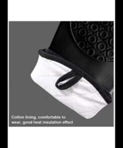 Mirfa Silicone Oven Mitts with Quilted Lining Heat Proof Baking Gloves (Red) - Image 5