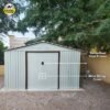 CamelTough Outdoor Metal Storage Shed 11.2 X 10.6 feet, With Shelf Rack and Heavy Duty Storage Boxes 75L & 60L, Garden Shed Combo, Weather Resistant, for Tools Patio Furniture and Garage - CT-207