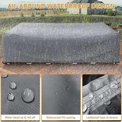Outdoor Protection Cover for Alba Sofa Set 5 Seater - L260 x W160 x H80cm - Grey - Image 5