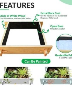Explorer Gardenbed - 3 feet x 3 feet x 23 cm, Wooden planter bed for home gardening, starter kit to grow flowers, herbs, vegetables, root veggies. - Image 5