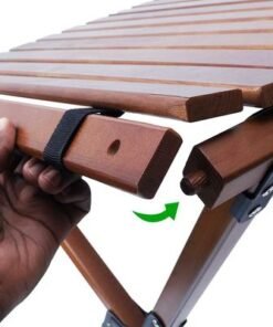 Folding Wood Table Portable Outdoor Indoor All-Purpose Foldable Picnic Table Cake Roll Wooden Table With Bag For Picnic Travel Beach BBQ - Image 5
