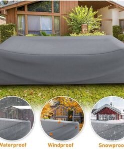 Protection Cover for Roma 5-Seater Outdoor Sofa - L320 x W180 x H80cm - Grey - Image 5