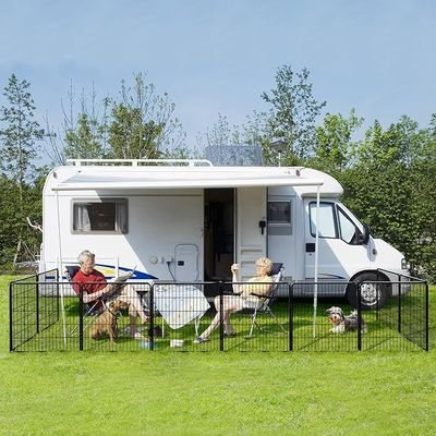 Dog Playpen Indoor Outdoor, Metal Pet Exercise Fence, Multiple Configurable Shapes, Heavy Duty Pen for Dogs (Black, 65x80cm, 8) - Image 3