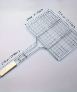 Square Shaped Grill Topper With Handle Silver/Beige 34x21 Cm - Image 5