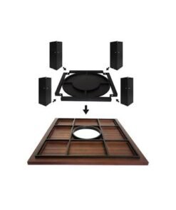 Square Fire Pit Table Color Dark Mahogany & Black