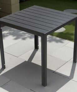 Modern 4 Seater Outdoor Dining Set – Metal Frame with Fibre-Wood Tabletop & Seats - Image 5