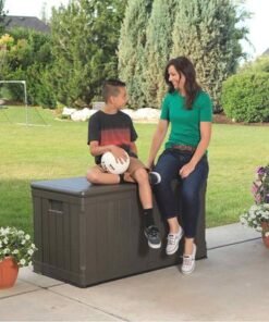 Lifetime, 439L, Heavy Duty Storage Box, 10 Year Limited warranty, Brown Colour Box, Brown Lid, LFT-60089 - Image 5