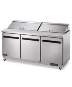 3-Door Food Prep Table Refrigerator SS DSP72-18-S3