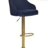 ALWASIT HOME Modern Adjustable Barstools 360° Swivel Counter Stools with Golden Base Upholstered Open Back Tall Bar Chairs with Footrest for Home Pub Kitchen