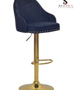 ALWASIT HOME Modern Adjustable Barstools 360° Swivel Counter Stools with Golden Base Upholstered Open Back Tall Bar Chairs with Footrest for Home Pub Kitchen