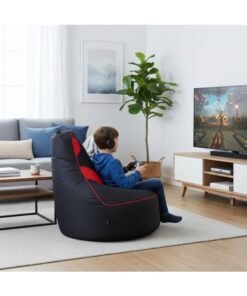 Premium Filled Gaming Bean Bag Chair – High-Back Quilted Seat, Side Pockets, Headphone Hanger & Water-Repellent Fabric – Ergonomic Support for Gaming, Lounge & Movie Nights - Image 3