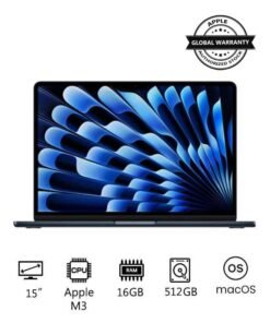Apple New 2024 MacBook Air MXD43 15-inch Display, Apple M3 Chip 8-Core CPU 10-Core GPU Processor/16GB RAM/512GB SSD/Intel UHD Graphics(International version) English Midnight