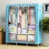 Simple Wardrobe Fabric Steel Frame Single Double Cloth Wardrobe Storage Simple Modern Economical Bedroom Assembled Wardrobe