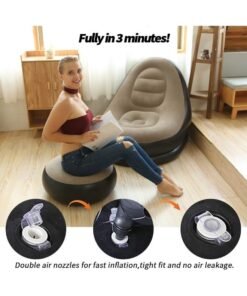 MOMENT Inflatable Sofa, 116 X 98 X 83Cm Inflatable Lounge Chair, Air Couch Footrest, Lazy Necessity Furniture, Gaming Reading & Movie Watching Lounger, Outdoor Travel Camping Picnic